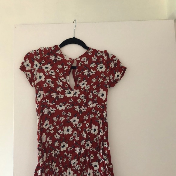 Rust coloured floral mini dress - Picture 2 of 3